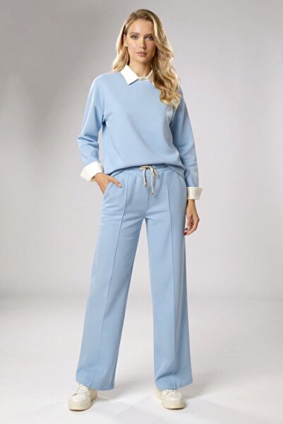 FashionForYou ALYA women's set, with shirt-type blouse and loose drawstring p...