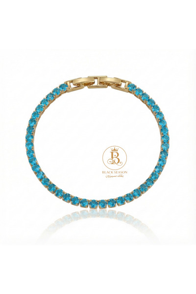 Black Season Tennis bracelet - sky blue - 6 mm |