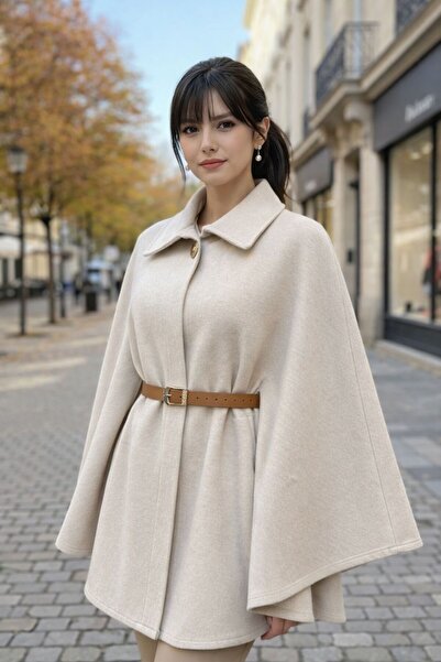 Noreva Mode Kadın Panço – Günlük & Ofis Şıklığı, Kemerli Model