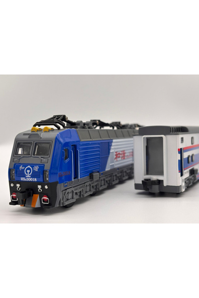 OEM 2 locomotive electrice cu vagon metalic – lungime totală 70 cm, sunete și...