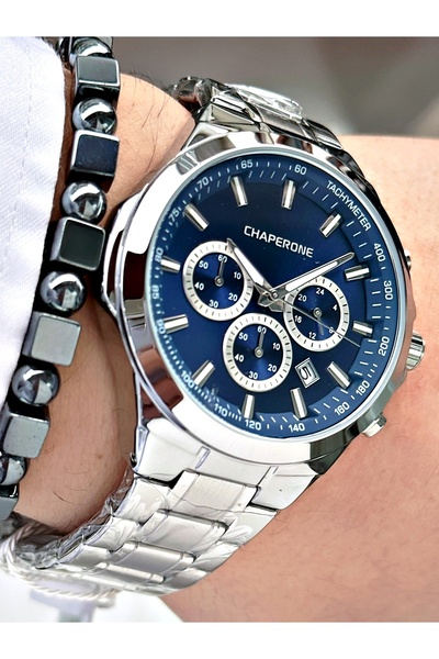 Chaperone Gümüş Renk Orjinal Fonksiyonlar Aktif Çelik Kordon Erkek Kol Saati ...