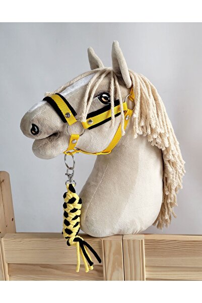 Other Set Hobby Horse: Căpăstru A3 cu blană neagră + lesă din frânghie - negr...