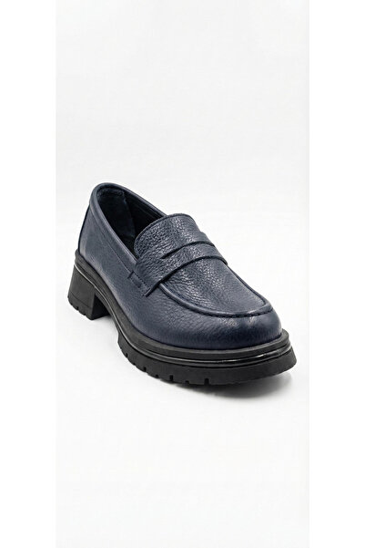 Ustalar Ayakkabı Çanta Navy Blue Women's Genuine Leather Shoes 628.5542