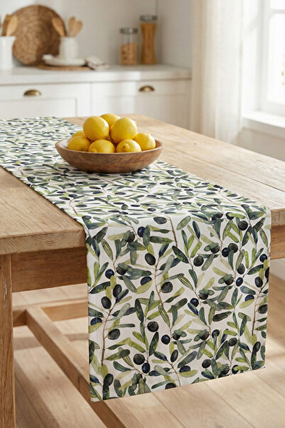 MODA CERO Zeytin Desenli Runner 40cm x 140 cm