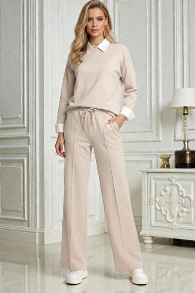 FashionForYou ALYA casual set, with shirt-type blouse and loose drawstring pa...