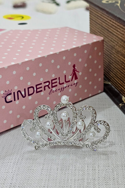 Cinderella Minimal Pearls and Stones Girls' Baby Birthday Crown Silver - Part...