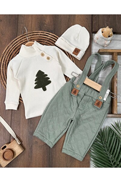 BEBENDY طقم سالوبيت شتوي للأطفال الأولاد مكون من 3 قطع من بادي كابيتون بيريلي