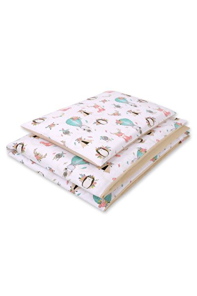 Other Double-sided 2-piece cotton children's bedding - beige foxes/beige