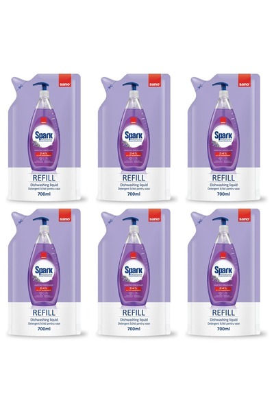 Sano SET 6 PIECES - Spark Lavender Hand Soap Refill 700ml