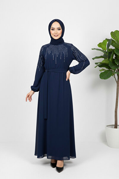 hiramir Lunara Işıltılı Kadın Astarlı Şifon Abiye Elbise YZ2508