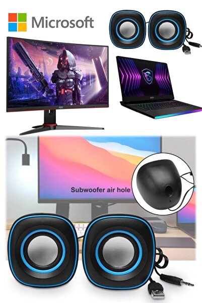 Munico Bilgisayar & Pc Hoparlör Masaüstü Kablolu Ses Bass 2'li Bilgisayar Lep...