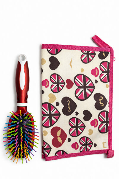 OEM Personal Care Set – Heart Patterned Textile Eyeshadow Palette + Detanglin...