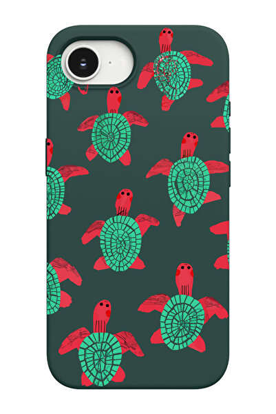 shoptocase غطاء هاتف متوافق مع آيفون 16E بنمط السلحفاة البحرية مع بطانة من ال...