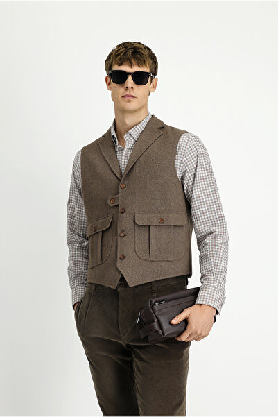 Kiğılı Slim Fit Patterned Woolen Vest