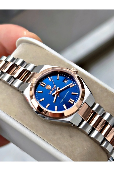 Raymond Rose Gold Gümüş Renk Minimal Kasa Orjinal Model Çelik Kadın Kol Saati...