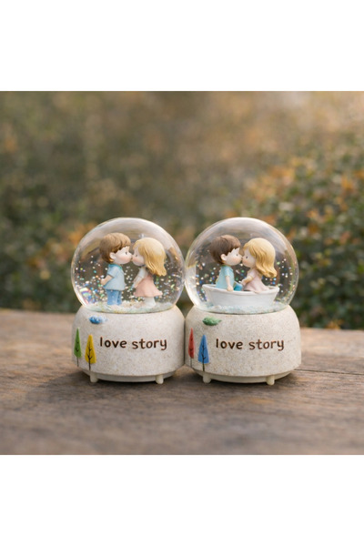 CEZVE HOME Love Story Romantik Kar Küresi – Sevgili & Çift Temalı Dekoratif B...