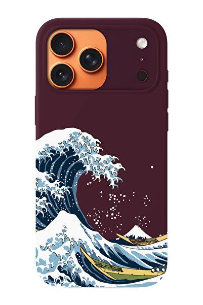 shoptocase iPhone 17 Pro Max Compatible Kanagawa Patterned Suede Inside Launc...