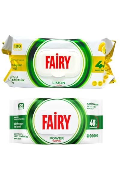 Fairy Set 2X Servetele umede Fairy, Universale, cu Otet si Bicarbonat, 100 bu...