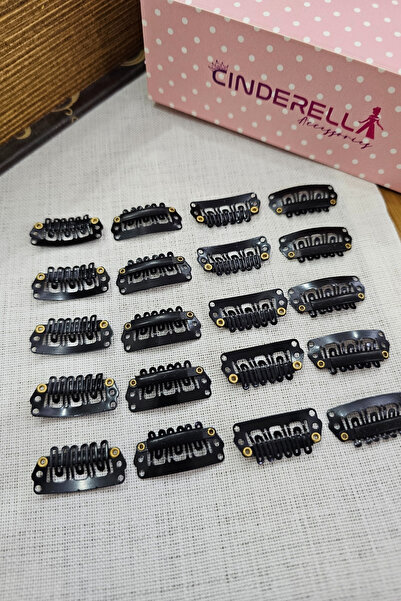 Cinderella 20 Pieces of Hairless Baby Clips Black 2.8 cm Metal - Newborn Snap...