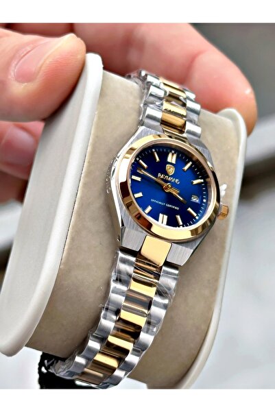 Raymond Altın Gümüş Renk Minimal Kasa Orjinal Model Çelik Kadın Kol Saati + B...