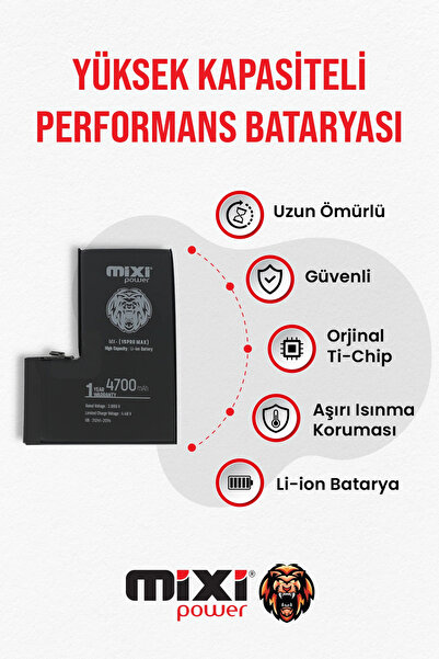 iPhone 15 Pro Max Uyumlu Yüksek Kapasiteli Batarya, Pil Sağlığı Yüzdesi Gösterir, 1 Yıl Garantili