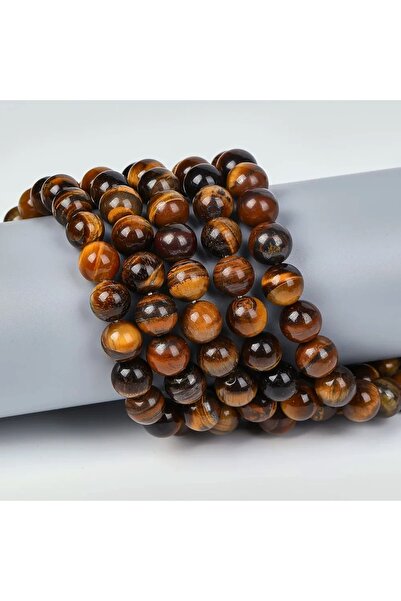 RLX BUJİTERİ Orjinal Doğal Taş Kaplan Gözü 8 Mm 1 Dizi (47 Adet) A Kalite