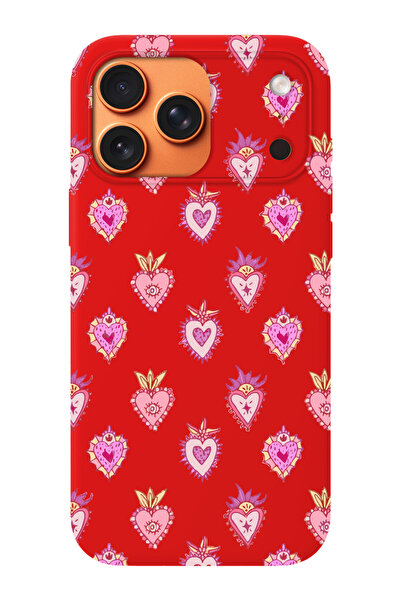 shoptocase حافظة هاتف متوافقة مع iPhone 17 Pro Max مزينة بنمط قلب جميل من جلد...