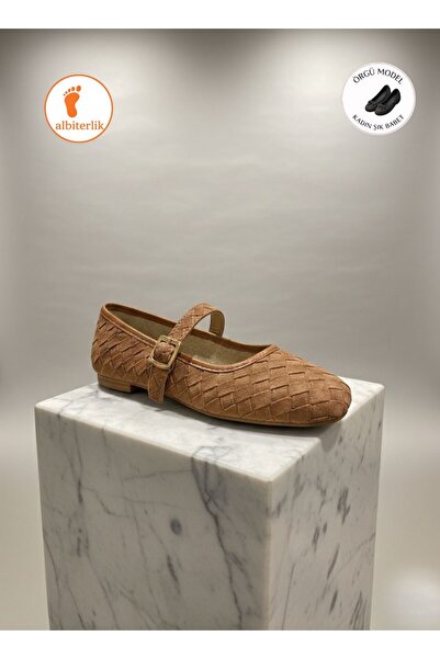 AlbiShoes Women's Knitted Ballerinas Soft Texture Nubuck Surface Anatomilk Li...