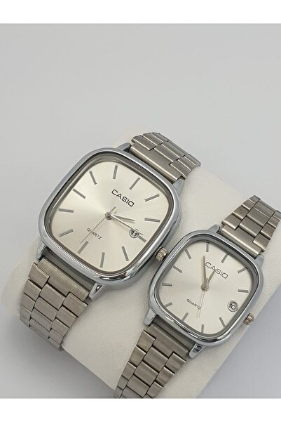 Zarif Couple watch set, silver and white