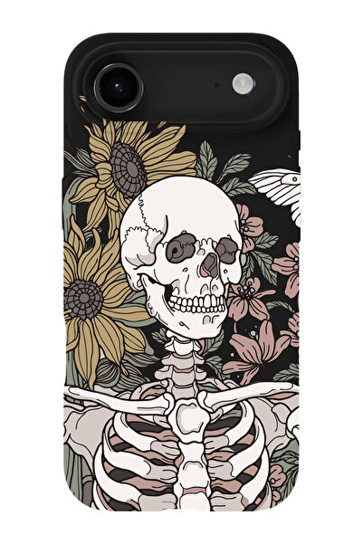 shoptocase حافظة هاتف متوافقة مع iPhone 17Air مزينة بنمط جمجمة الزهور من الدا...