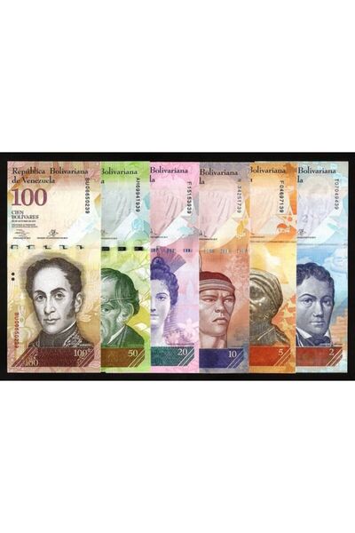 3Alp Koleksiyon Venezuela 2-5-10-20-50-100 Bolivar, 2013-2015, Yabancı Eski K...