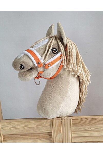 Other Căpăstru reglabil pentru cal Hobby Horse A3 portocaliu cu blană albă