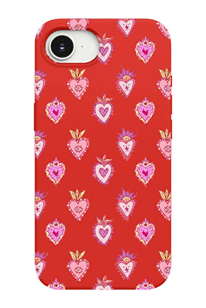 shoptocase غطاء هاتف متوافق مع آيفون 16E بنمط قلب جميل مصنوع من الجلد المدبوغ...