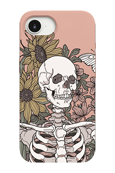 shoptocase حافظة هاتف متوافقة مع آيفون 16E مزينة بنمط جمجمة الزهور ومصنوعة من...