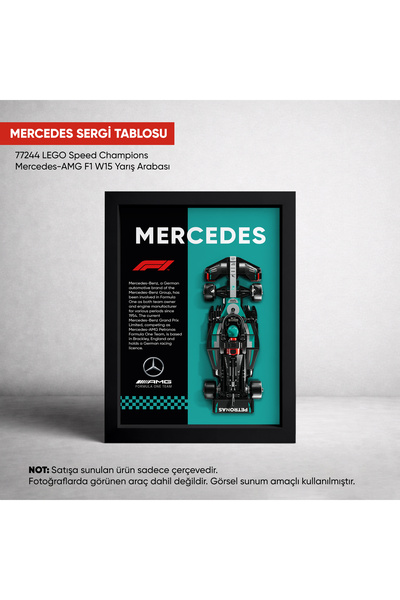 HOMEPACK Mercedes F1 LEGO Sergi Çerçevesi, Sergi Tablosu, Speed Champions W15...