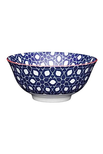Generic KitchenCraft Floral Geometric Design Food Safe Ceramic Bowl Blue and ...