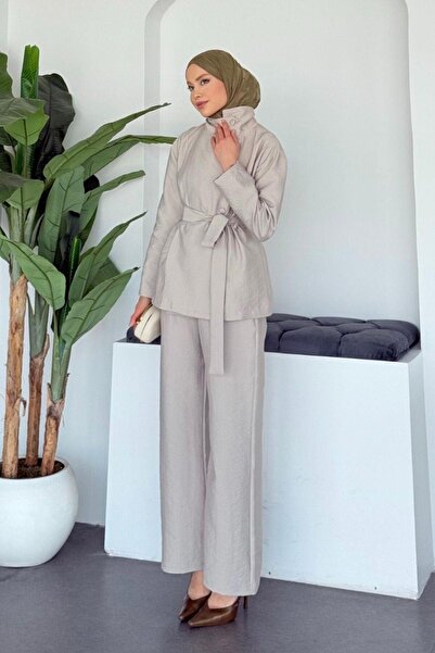Şulemoda Giyim Zahra Trouser Suit Beige