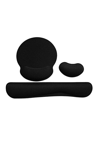 Generic Memory Foam Keyboard Wrist Rest Pad Mouse Pad Black