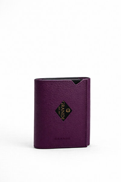 Grande Genuine Leather Men's Card Holder Wallet Purple 850