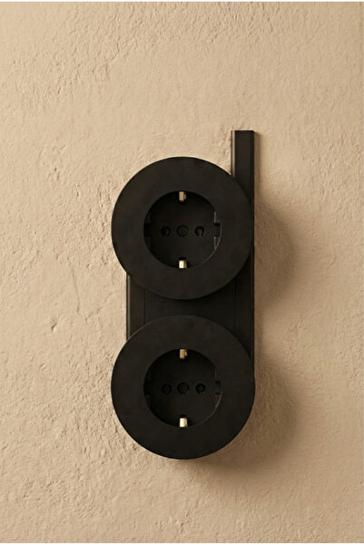 Eco Lounge مقبس كهربائي مزدوج مثبت على السطح بلون الأنثراسيت - آمن وعصري