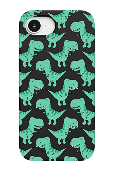 shoptocase غطاء هاتف متوافق مع آيفون 16E بنمط الديناصورات وتصميم داخلي من الج...