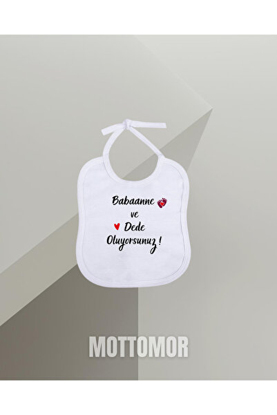 MOTTOMOR Organic Baby Bib You Are Becoming Grandparents Design Food and Drool...