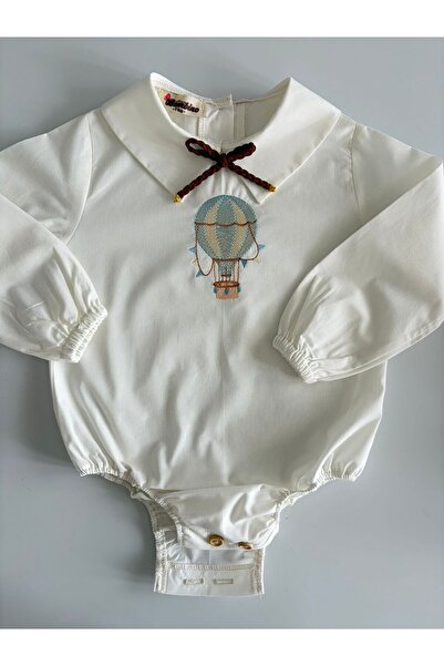 il mio bambino Handmade 100% Cotton Baby Boy Flying Balloon Concept Embroider...