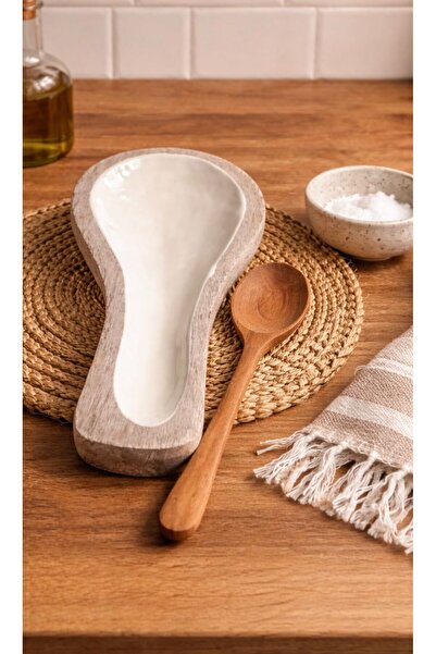 evolagrup Wooden Countertop Dirty Spoon Holder// Epoxy Resin Inside