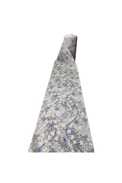 Mocheta Gilau Floral Scalloped Anti-Slip Crossbar, Grey, 6340, 120cm wide by ...