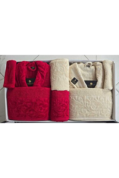 arashomecollection 10 Parça Gelin Damat Aile Bornoz Seti %100 Pamuk Kadife Nakışlı Çeyiz Seti Oversize Bornoz Takımı