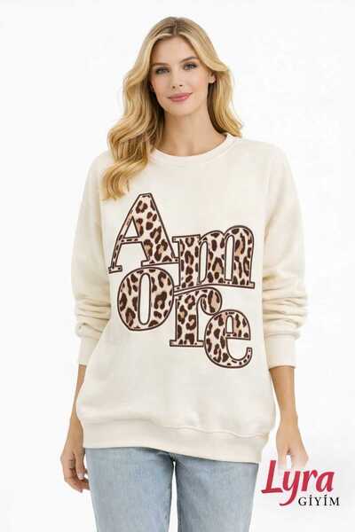 BEJ RENGİ İÇİ PAMUKLU SWEATSHİRT
