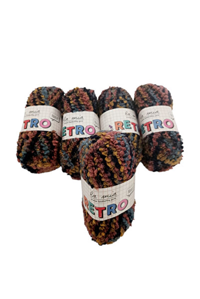bi ters bi düz Lamia Retro Knitting Yarn (5 Pieces)