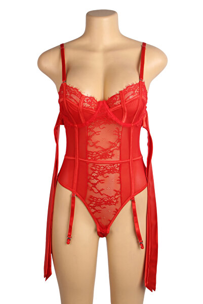 Lingerie and Fashion Style بودي سوت دانتيل أحمر