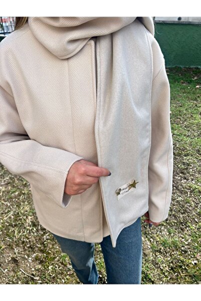 Dilara Güneş Butik ŞAL DETAYLI KAŞE KABAN